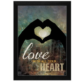 "Love with all Your Heart" by Marla Rae, Printed Wall Art, Ready to Hang Framed Poster, Black Frame B06786231