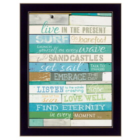 "Live in the Present" by Marla Rae, Printed Wall Art, Ready to Hang Framed Poster, Black Frame B06786244