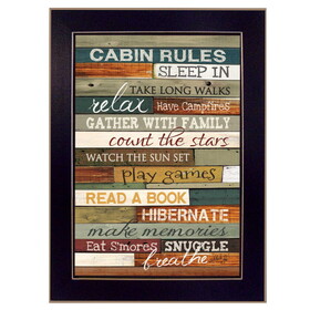 "Cabin Rules" by Marla Rae, Printed Wall Art, Ready to Hang Framed Poster, Black Frame B06786248