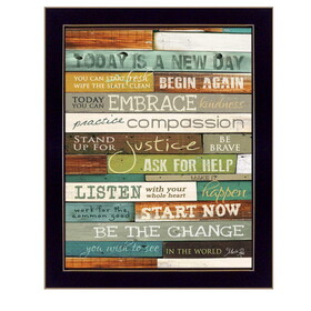 "Today is a New Day" by Marla Rae, Printed Wall Art, Ready to Hang Framed Poster, Black Frame B06786249