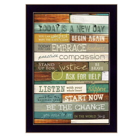"Today is a New Day" by Marla Rae, Printed Wall Art, Ready to Hang Framed Poster, Black Frame B06786250