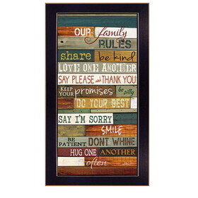 "Our Family Rules" by Marla Rae, Printed Wall Art, Ready to Hang Framed Poster, Black Frame B06786251