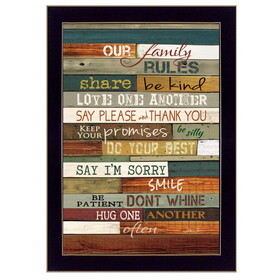 "Our Family Rules" by Marla Rae, Printed Wall Art, Ready to Hang Framed Poster, Black Frame B06786252