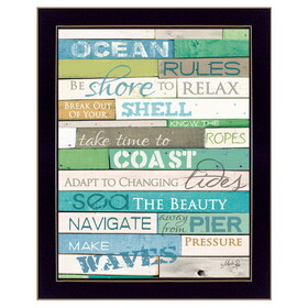 "Ocean Rules" by Marla Rae, Printed Wall Art, Ready to Hang Framed Poster, Black Frame B06786253