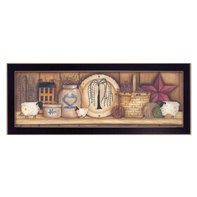 "Shelf Gathering" by Mary June, Printed Wall Art, Ready to Hang Framed Poster, Black Frame B06786266