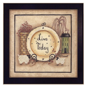 "Live Today" by Mary June, Printed Wall Art, Ready to Hang Framed Poster, Black Frame B06786269
