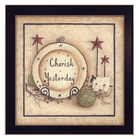 "Cherish Yesterday" by Mary June, Printed Wall Art, Ready to Hang Framed Poster, Black Frame B06786270