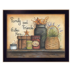 "Family and Friends" by Mary June, Printed Wall Art, Ready to Hang Framed Poster, Black Frame B06786287