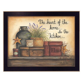 "Heart of the Home" by Mary June, Printed Wall Art, Ready to Hang Framed Poster, Black Frame B06786288