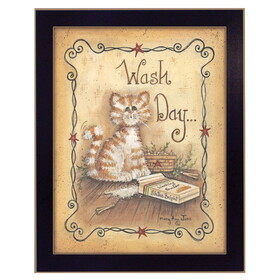 "Wash Day" by Mary June, Printed Wall Art, Ready to Hang Framed Poster, Black Frame B06786292