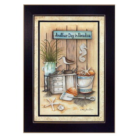 "Another Day in Paradise" by Mary June, Printed Wall Art, Ready to Hang Framed Poster, Black Frame B06786296