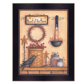 "Heart of the Home" by Mary June, Printed Wall Art, Ready to Hang Framed Poster, Black Frame B06786303