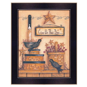 "Give Us This Day" by Mary June, Printed Wall Art, Ready to Hang Framed Poster, Black Frame B06786304