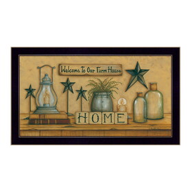 "Welcome to Our Farm House" by Mary June, Printed Wall Art, Ready to Hang Framed Poster, Black Frame B06786315