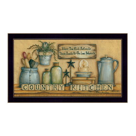"Country Kitchen" by Mary June, Printed Wall Art, Ready to Hang Framed Poster, Black Frame B06786317