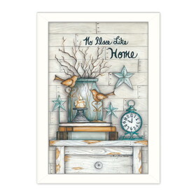"No Place Like Home" by Mary June, Printed Wall Art, Ready to Hang Framed Poster, White Frame B06786321