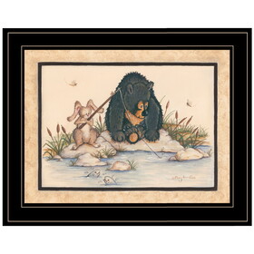"Gone Fishing" by Mary June, Ready to Hang Framed Print, Black Frame B06786334