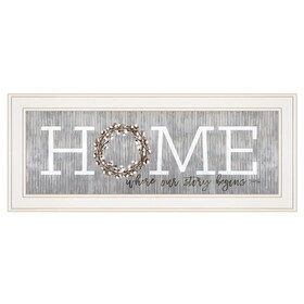 "Home-Where Our Story Begins" by Marla Rae, Ready to Hang Framed print, White Frame B06786341