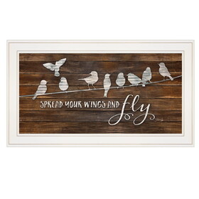 "Spread Your Wings and Fly" by Marla Rae, Ready to Hang Framed print, White Frame B06786345