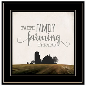 "Faith, Family, Farming Friends" by Marla Rae, Ready to Hang Framed Print, Black Frame B06786359