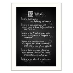 "Believe" by Trendy Decor4U, Printed Wall Art, Ready to Hang Framed Poster, White Frame B06786360