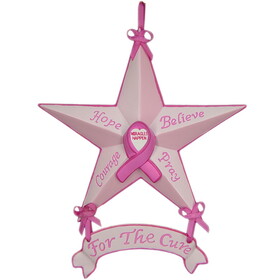 "Breast Cancer Awareness Star Ornaments 6-pack" by Trendy Decor 4U, Ready to Hang B06786375