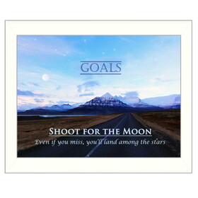 "Goals" by Trendy Decor4U, Printed Wall Art, Ready to Hang Framed Poster, White Frame B06786380