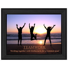 "Teamwork" by Trendy Decor4U, Printed Wall Art, Ready to Hang Framed Poster, Black Frame B06786401