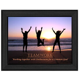 "Teamwork" by Trendy Decor4U, Printed Wall Art, Ready to Hang Framed Poster, Black Frame B06786403