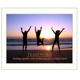 "Teamwork" by Trendy Decor4U, Printed Wall Art, Ready to Hang Framed Poster, White Frame B06786404