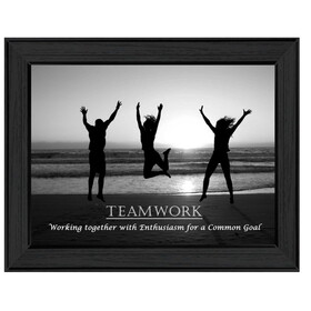 "Teamwork" by Trendy Decor4U, Printed Wall Art, Ready to Hang Framed Poster, Black Frame B06786405