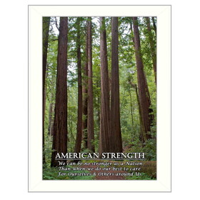 "American Strength" by Trendy Decor4U, Printed Wall Art, Ready to Hang Framed Poster, White Frame B06786414