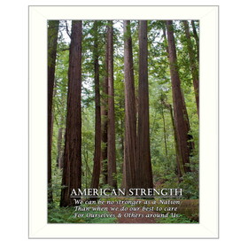 "American Strength" by Trendy Decor4U, Printed Wall Art, Ready to Hang Framed Poster, White Frame B06786416