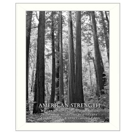 "American Strength" by Trendy Decor4U, Printed Wall Art, Ready to Hang Framed Poster, White Frame B06786418