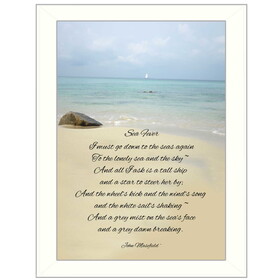 "Sea Fever" by Trendy Decor4U, Printed Wall Art, Ready to Hang Framed Poster, White Frame B06786451