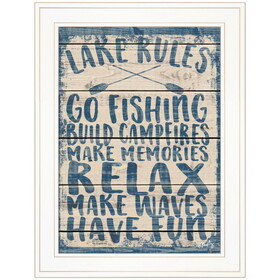"Lake Rules" by Misty Michelle, Ready to Hang Framed Print, White Frame B06786461