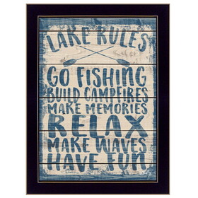 "Lake Rules" by Misty Michelle, Ready to Hang Framed Print, Black Frame B06786462