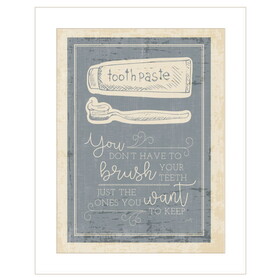 "Brush Teeth" by Misty Michelle, Ready to Hang Framed Print, White Frame B06786467