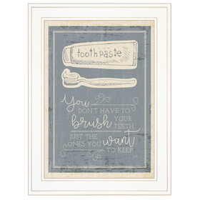 "Brush Teeth" by Misty Michelle, Ready to Hang Framed Print, White Frame B06786468