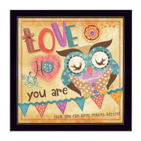 "Owl" by Mollie B., Printed Wall Art, Ready to Hang Framed Poster, Black Frame B06786481