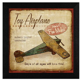 "Toy Airplane" by Mollie B., Printed Wall Art, Ready to Hang Framed Poster, Black Frame B06786491