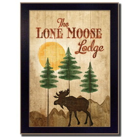 "Lone Moose" by Mollie B., Printed Wall Art, Ready to Hang Framed Poster, Black Frame B06786495