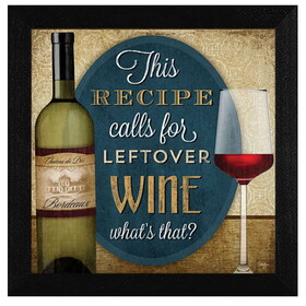 "Leftover Wine" by Mollie B., Printed Wall Art, Ready to Hang Framed Poster, Black Frame B06786511