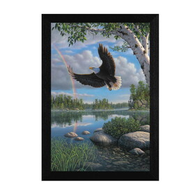 "on Eagles Wings" by Kim Norlien, Ready to Hang Framed Print, Black Frame B06786564