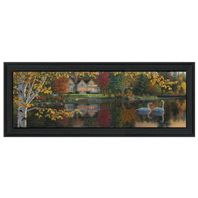 "Autumn Grace Panoramic" by Kim Norlien, Printed Wall Art, Ready to Hang Framed Poster, Black Frame B06786570