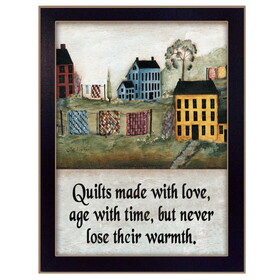 "Quilts Made with Love" by Pat Frisher, Printed Wall Art, Ready to Hang Framed Poster, Black Frame B06786591