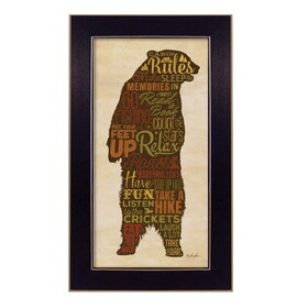 "Cabin rules" by Lauren Rader, Printed Wall Art, Ready to Hang Framed Poster, Black Frame B06786598