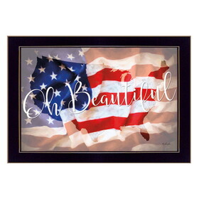 "Oh Beautiful America" by Lauren Rader, Printed Wall Art, Ready to Hang Framed Poster, Black Frame B06786601
