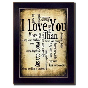 "I Love You" by Susan Ball, Printed Wall Art, Ready to Hang Framed Poster, Black Frame B06786683
