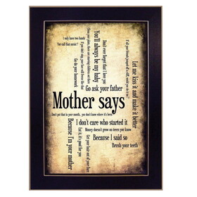 "Mother Says" by Susan Ball, Printed Wall Art, Ready to Hang Framed Poster, Black Frame B06786686